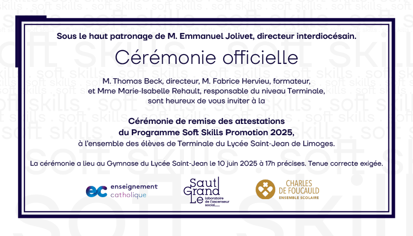 Invitation Ceremonie Programme Soft Skills
